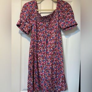 J. Crew linen mini dress in berry floral